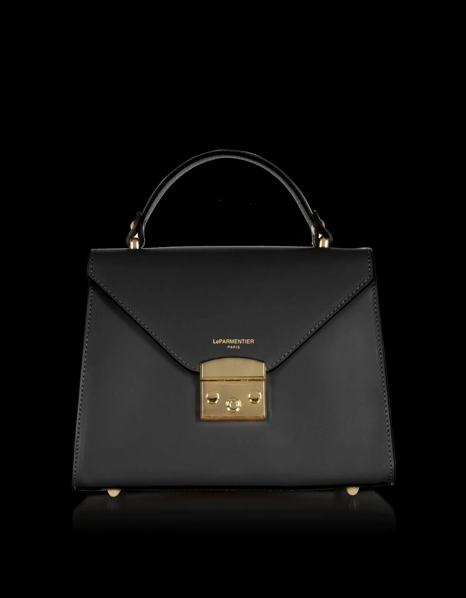 Le Parmentier Gold Charm Italian Leather Satchel