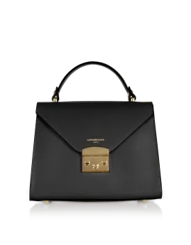 Le Parmentier Gold Charm Italian Leather Satchel