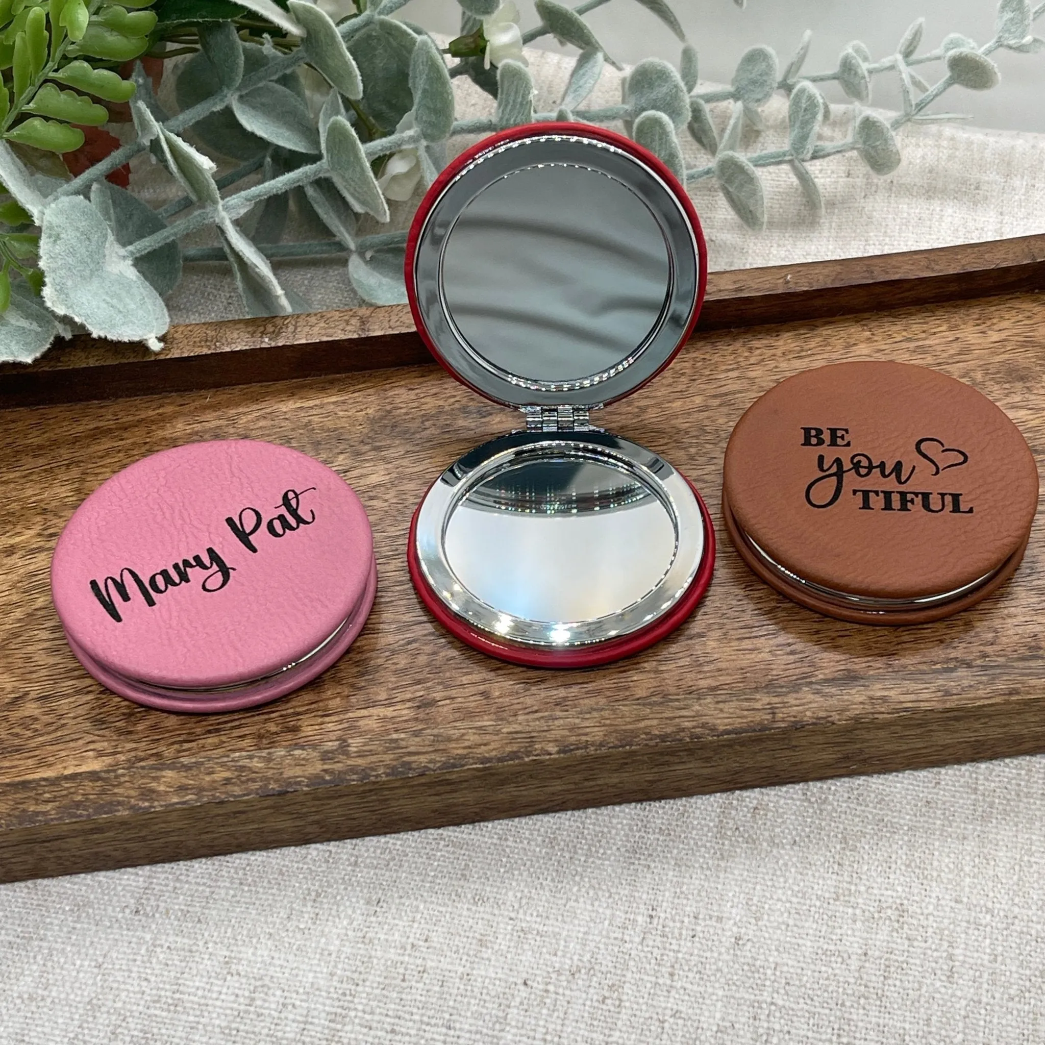 Leatherette Compact Mirrors