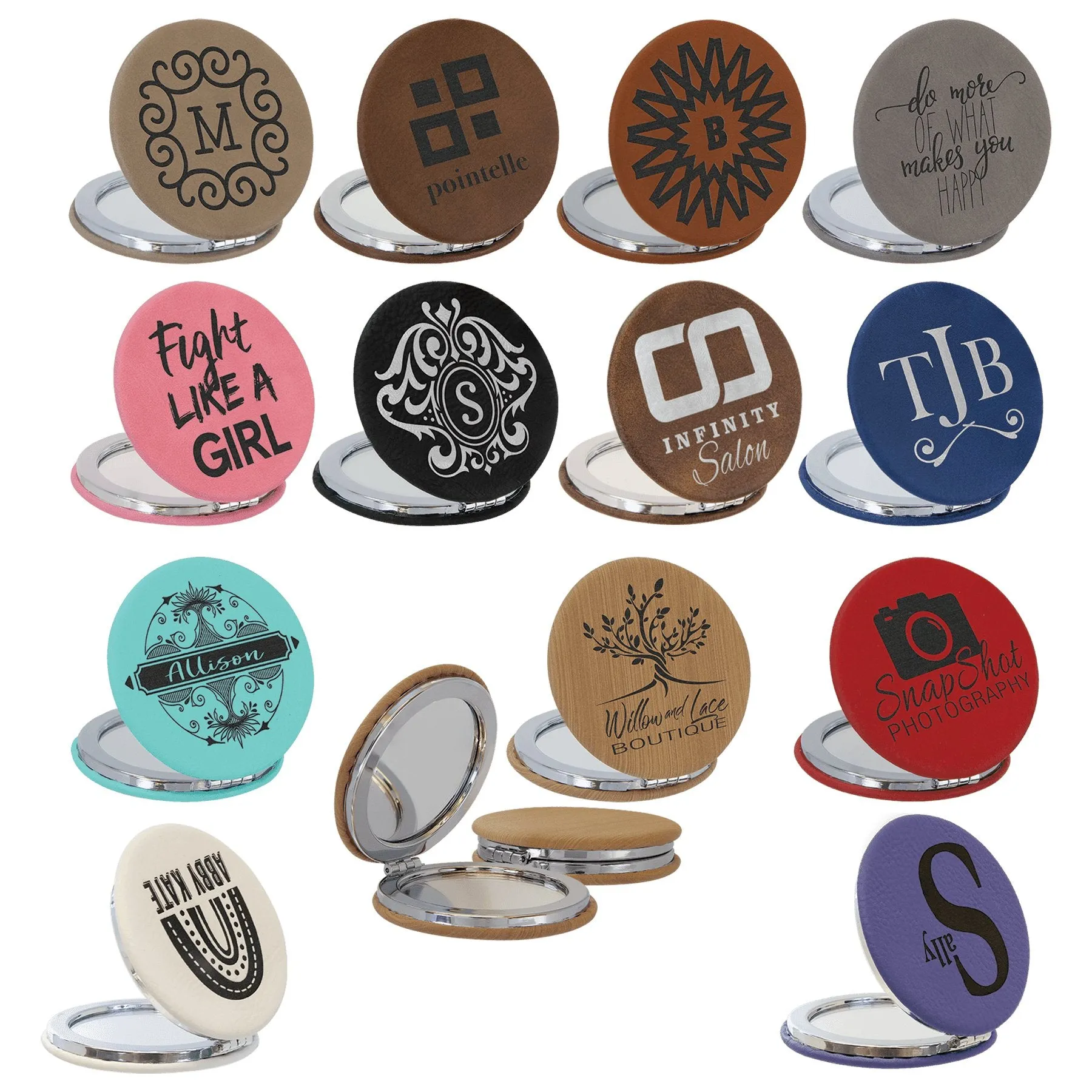 Leatherette Compact Mirrors