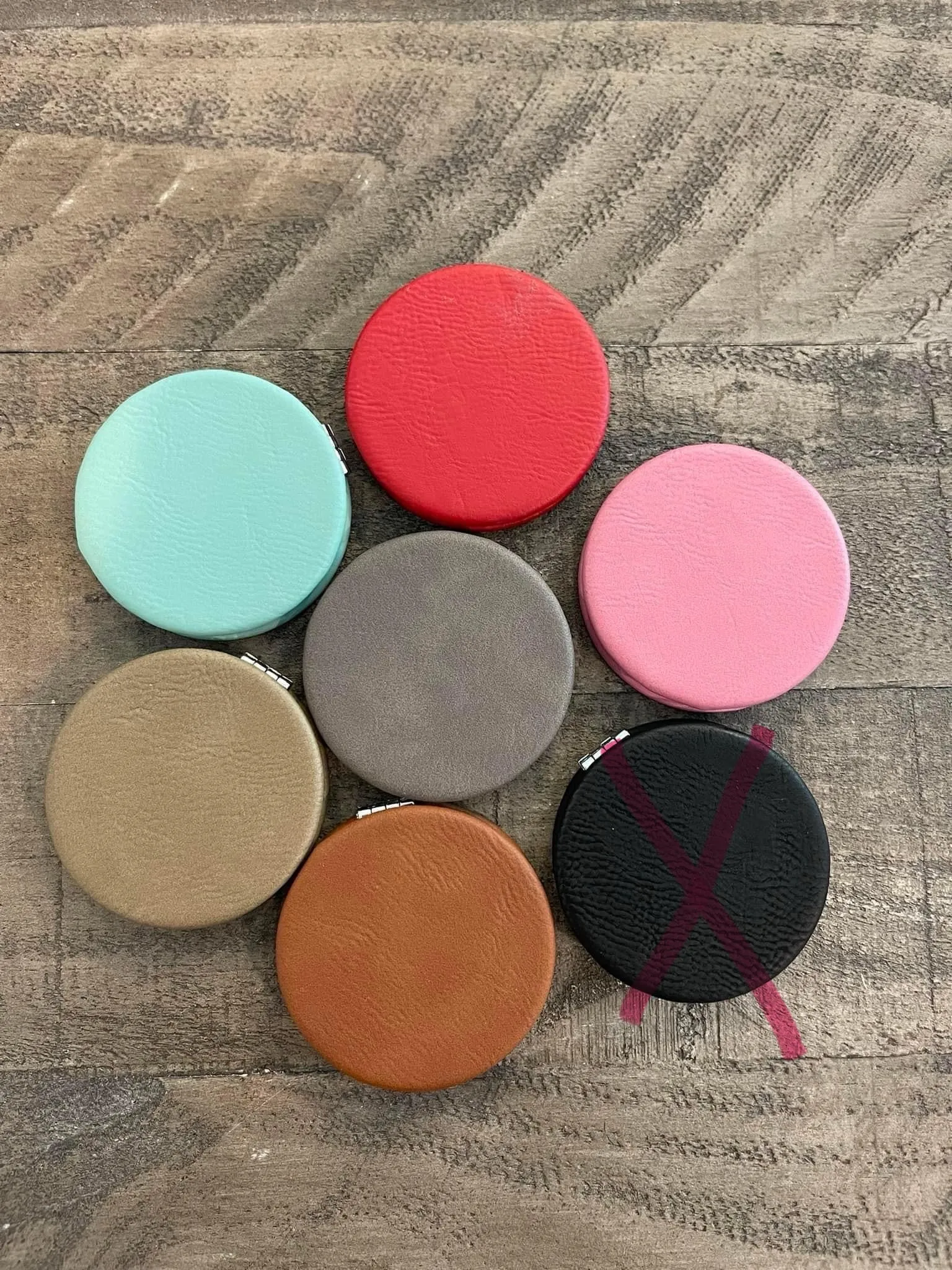 Leatherette Compact Mirrors