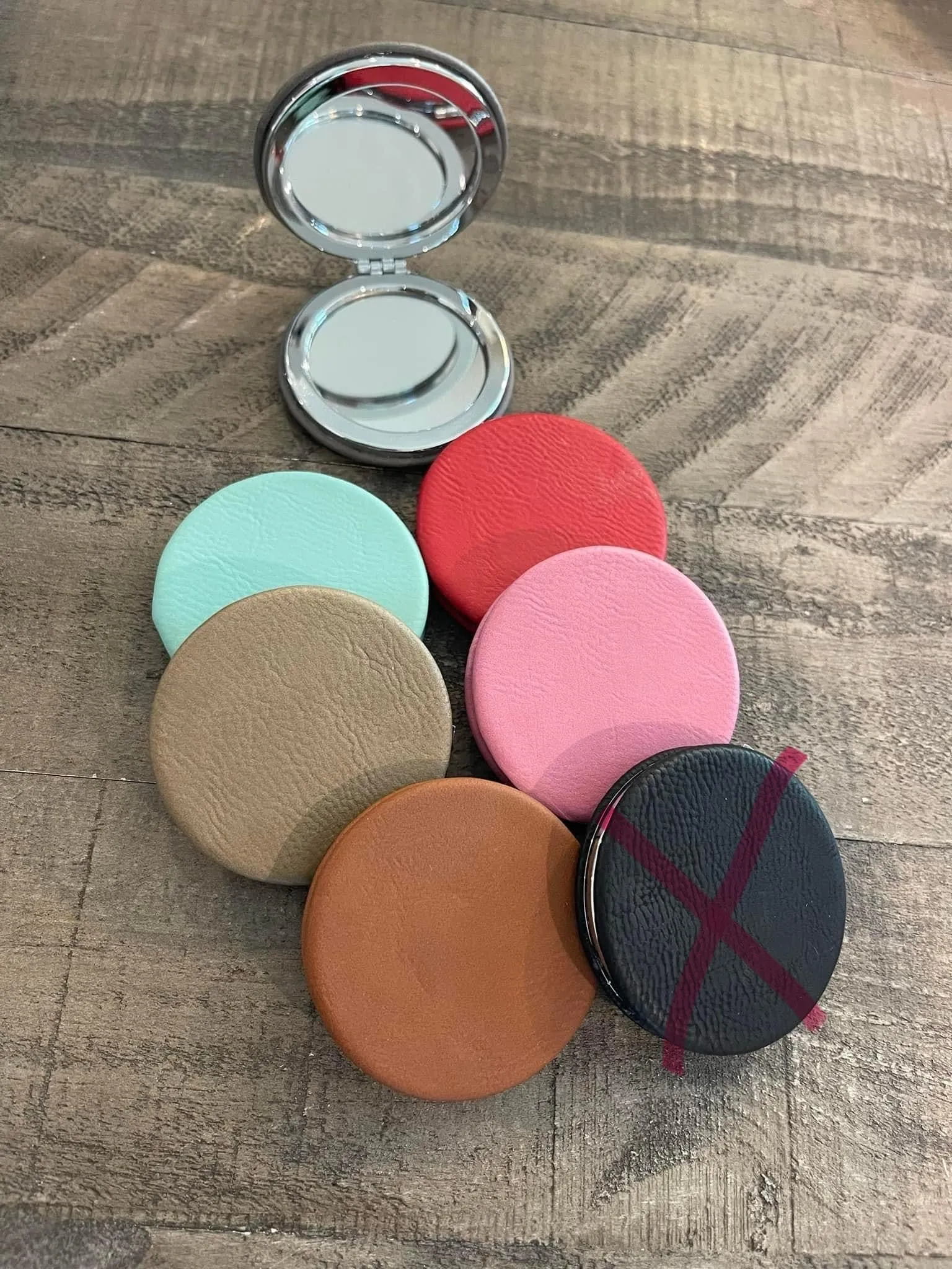 Leatherette Compact Mirrors