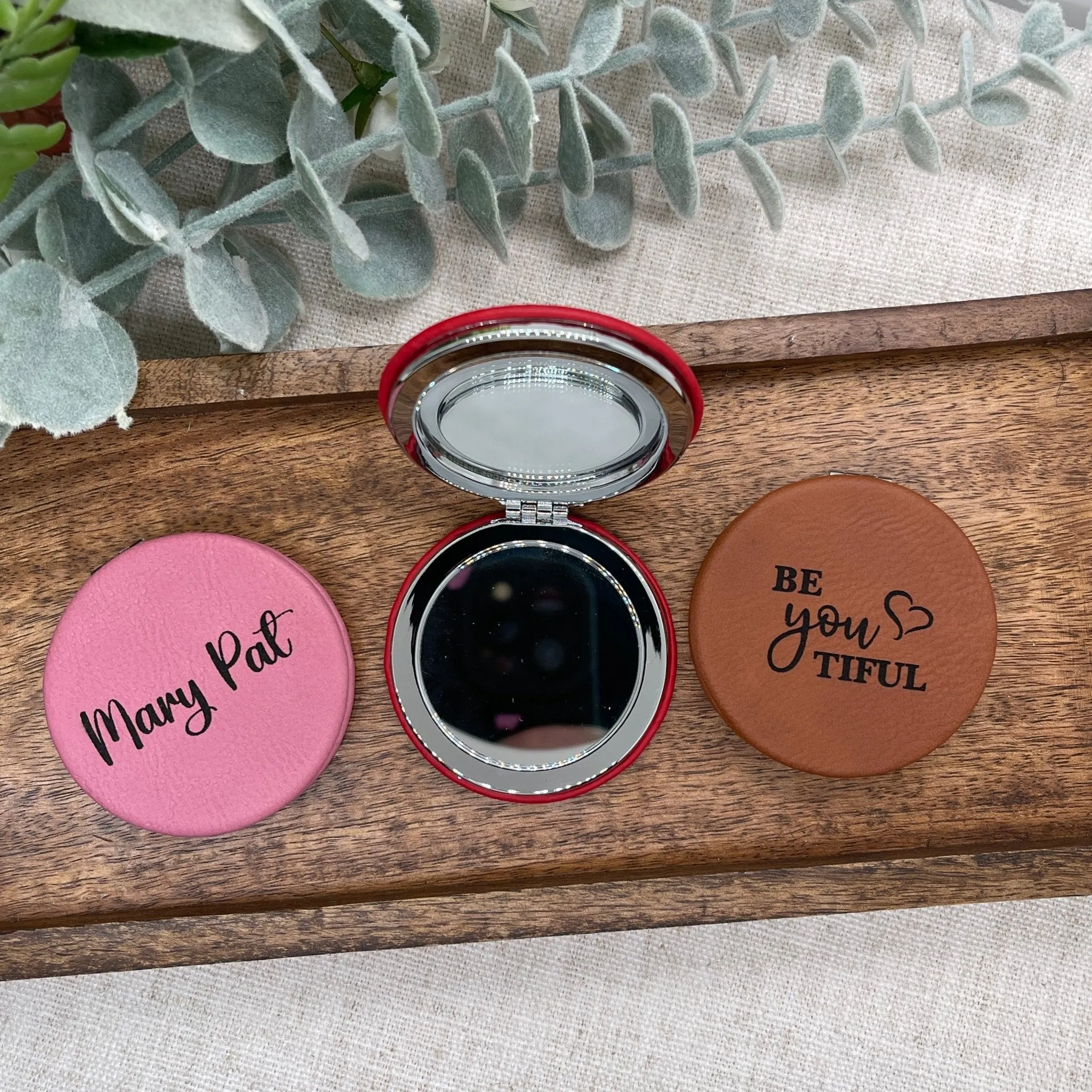 Leatherette Compact Mirrors