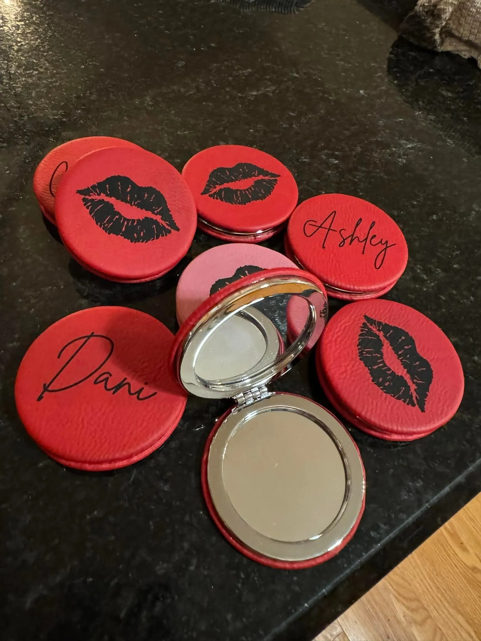 Leatherette Compact Mirrors