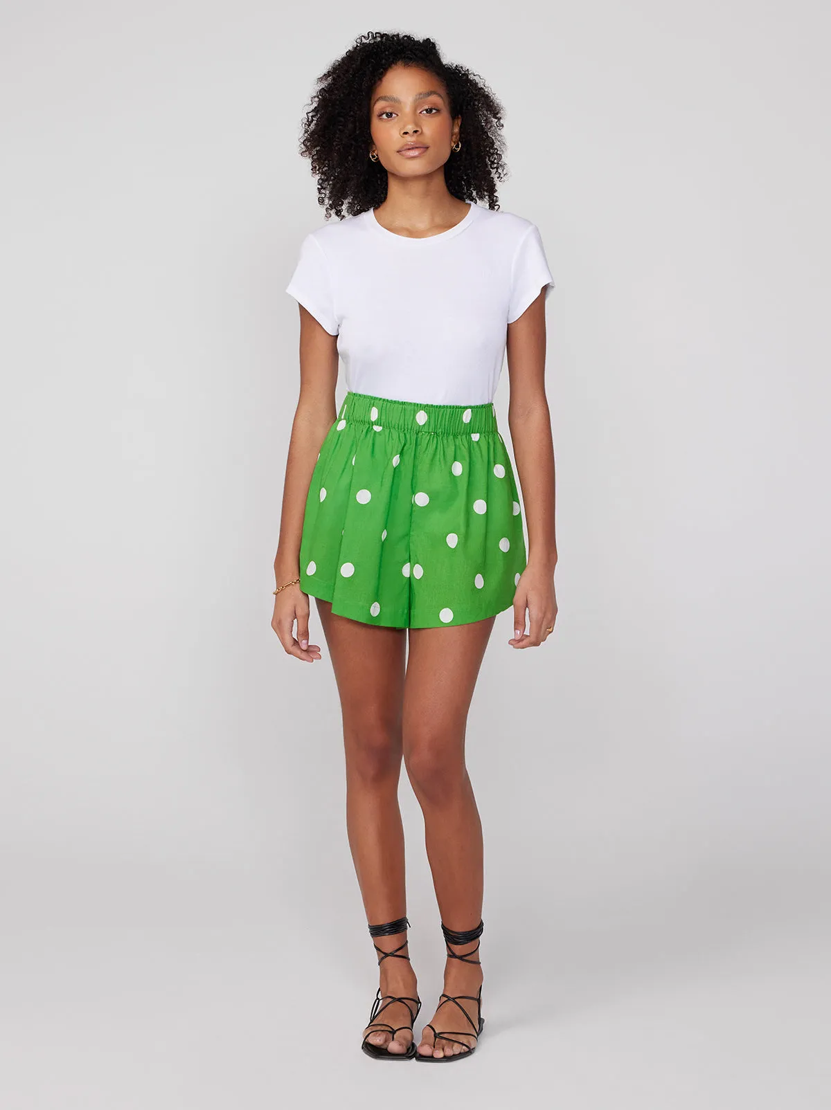 Lena Green Polka Dot Shorts