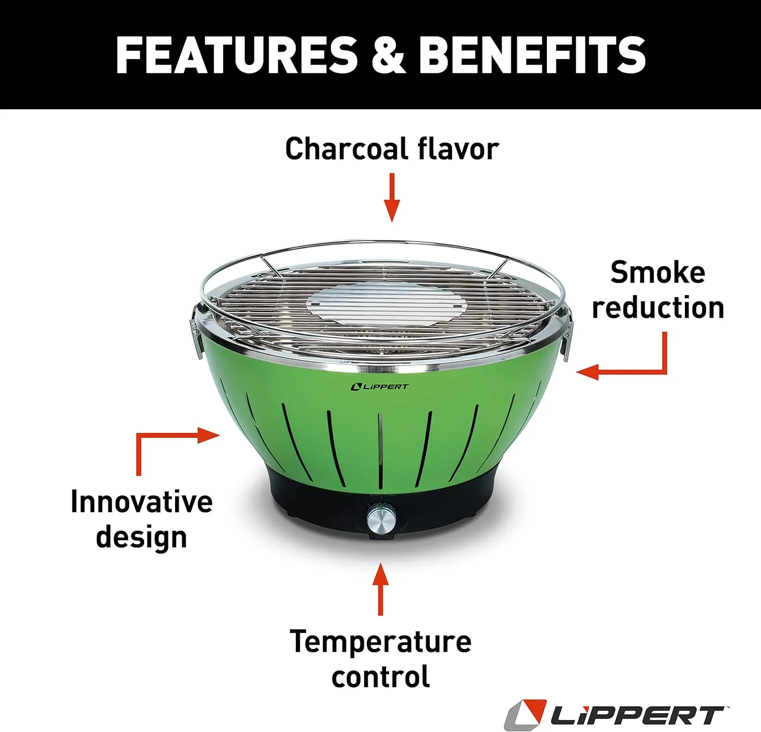 Lippert Odyssey Durable Lightweight Portable Charcoal Grill