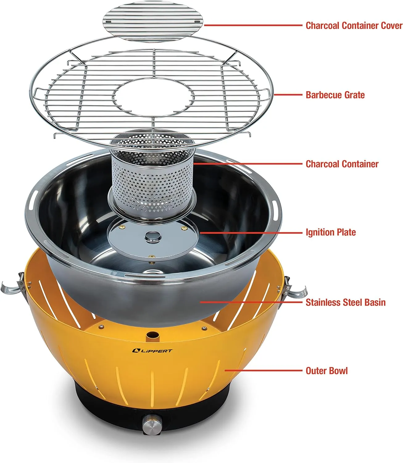 Lippert Odyssey Durable Lightweight Portable Charcoal Grill