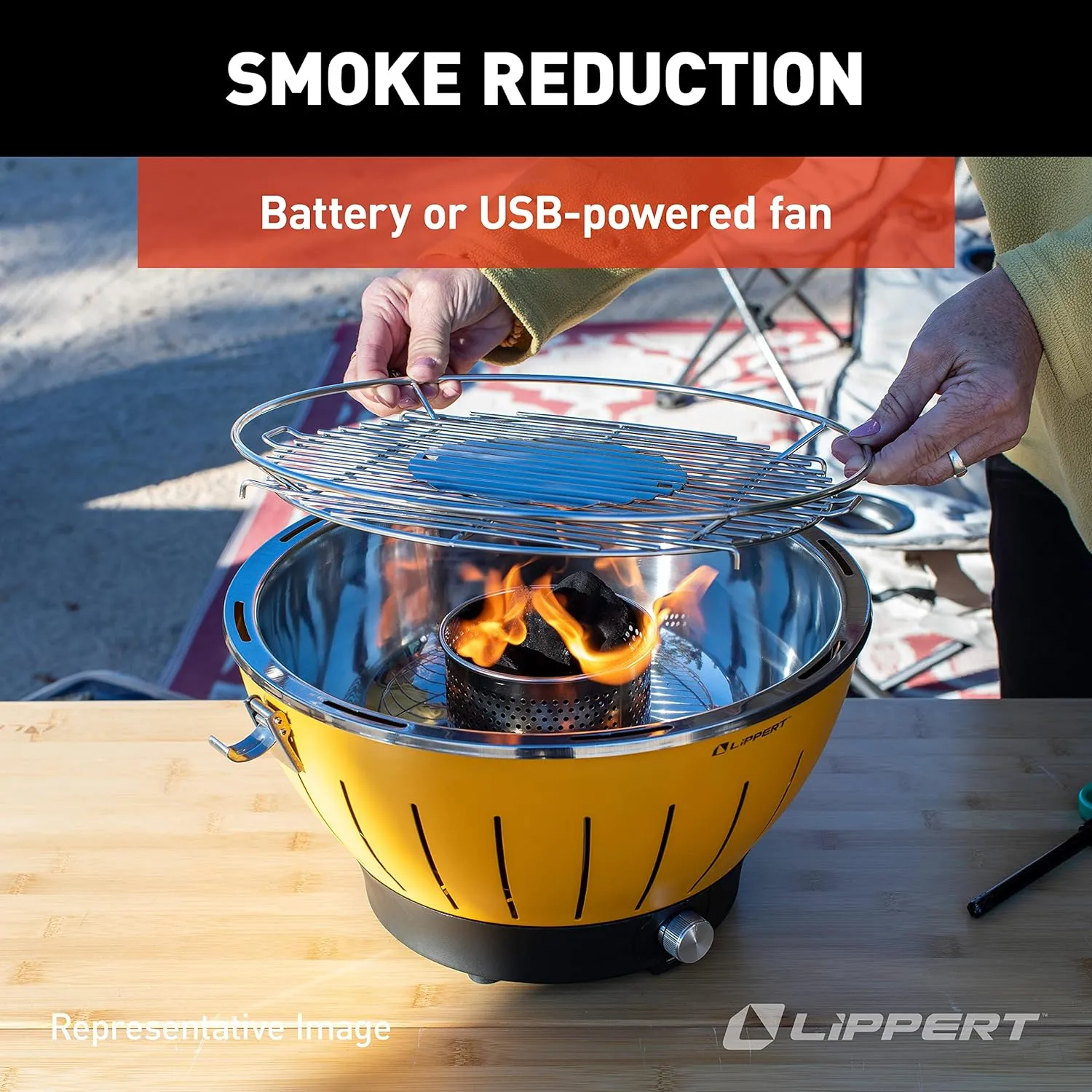 Lippert Odyssey Durable Lightweight Portable Charcoal Grill