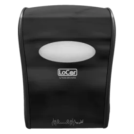 LoCor D68006 Black Mechanical Hands Free Roll Towel Dispenser