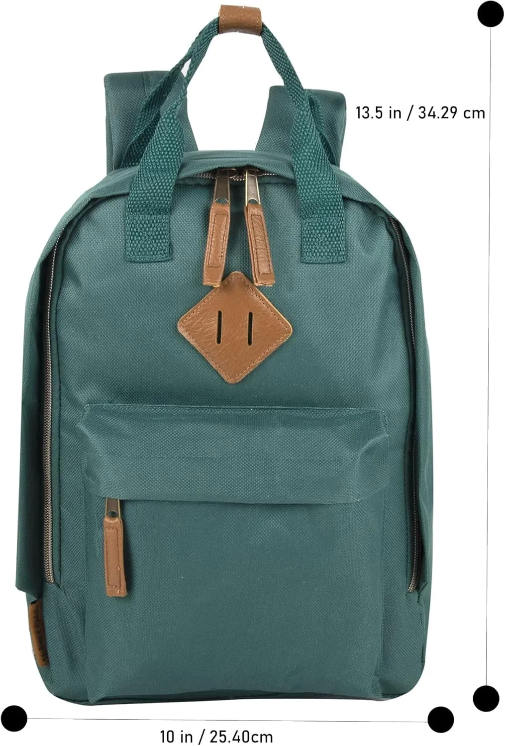 MADISON & DAKOTA Canvas Mini Backpack for Everyday & Day Pack Rucksack in Solid Color Blocks (Kale)
