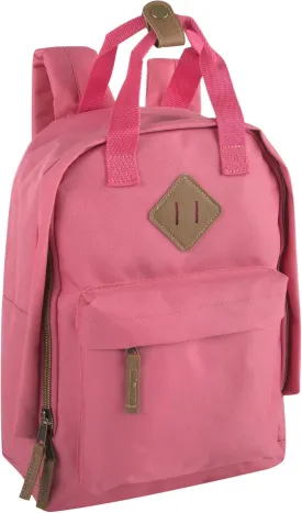 MADISON & DAKOTA Canvas Mini Backpack for Everyday & Day Pack Rucksack in Solid Color Blocks (Pink)
