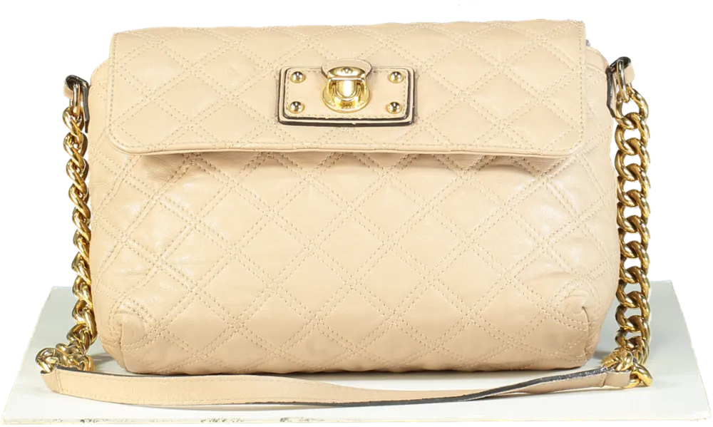 Marc Jacobs Beige Quilted Leather Shoulder Bag