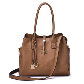 Mellow World Jasmine Structured 3-Compartment Brown Satchel