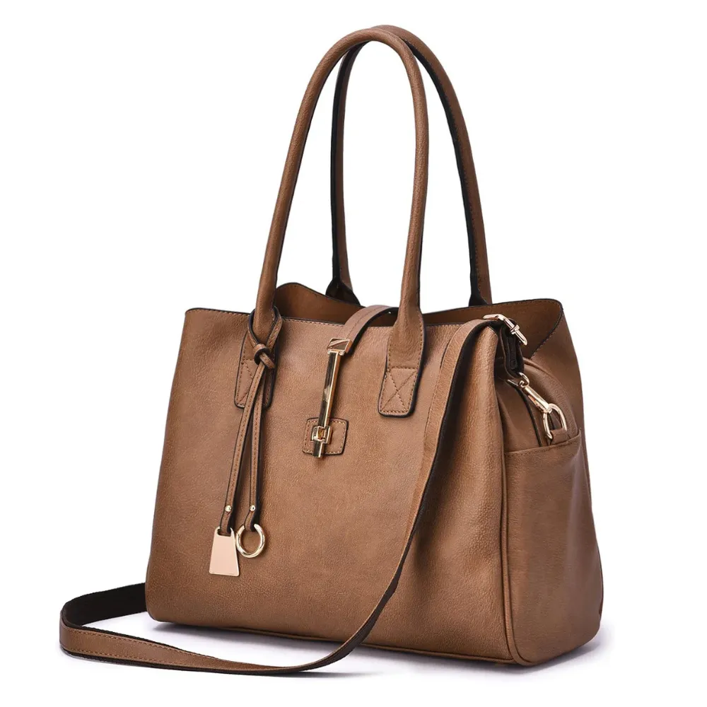Mellow World Jasmine Structured 3-Compartment Brown Satchel