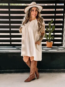 Midnight Hour Hand Smocked Dress - Soy