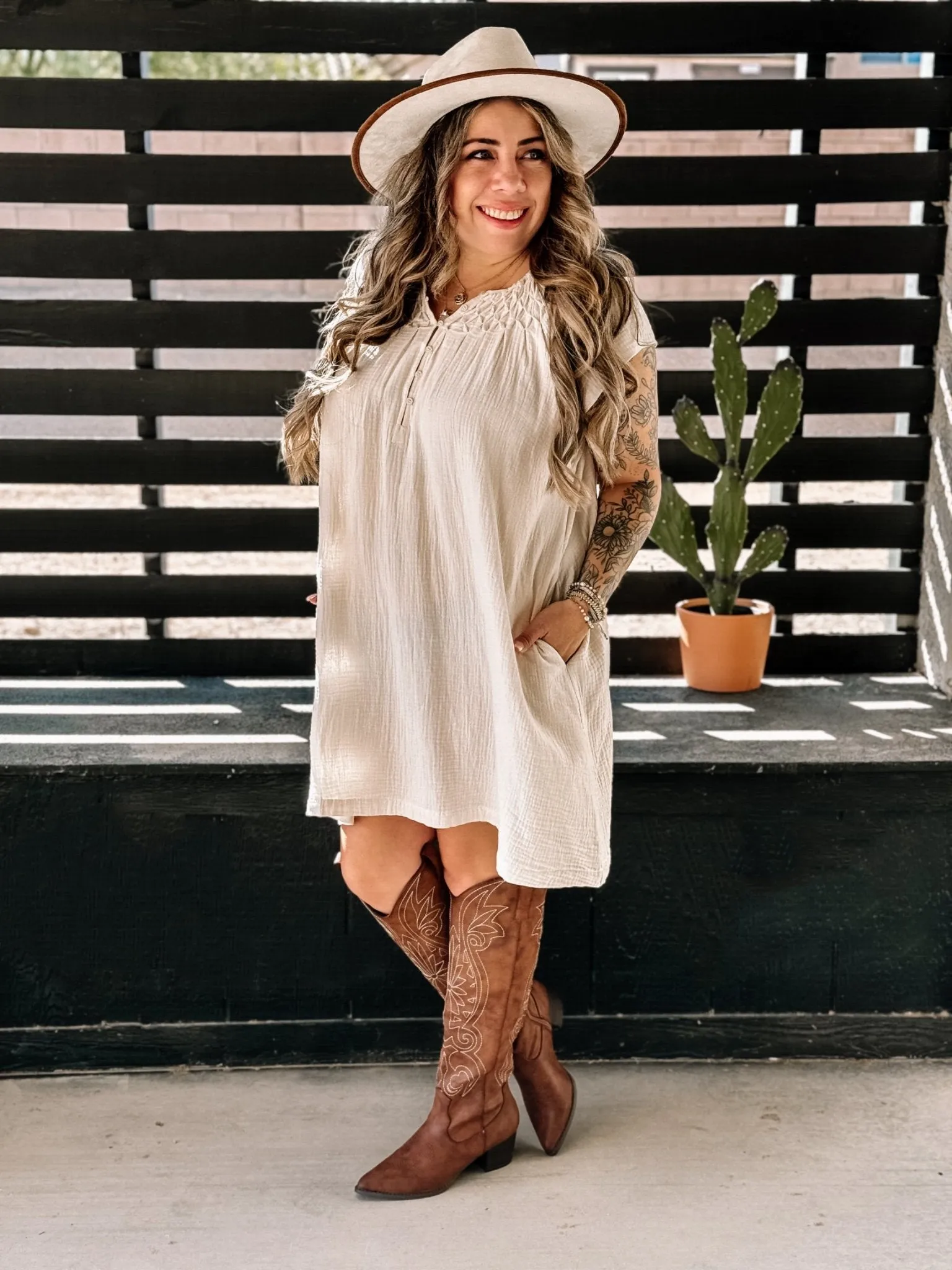 Midnight Hour Hand Smocked Dress - Soy