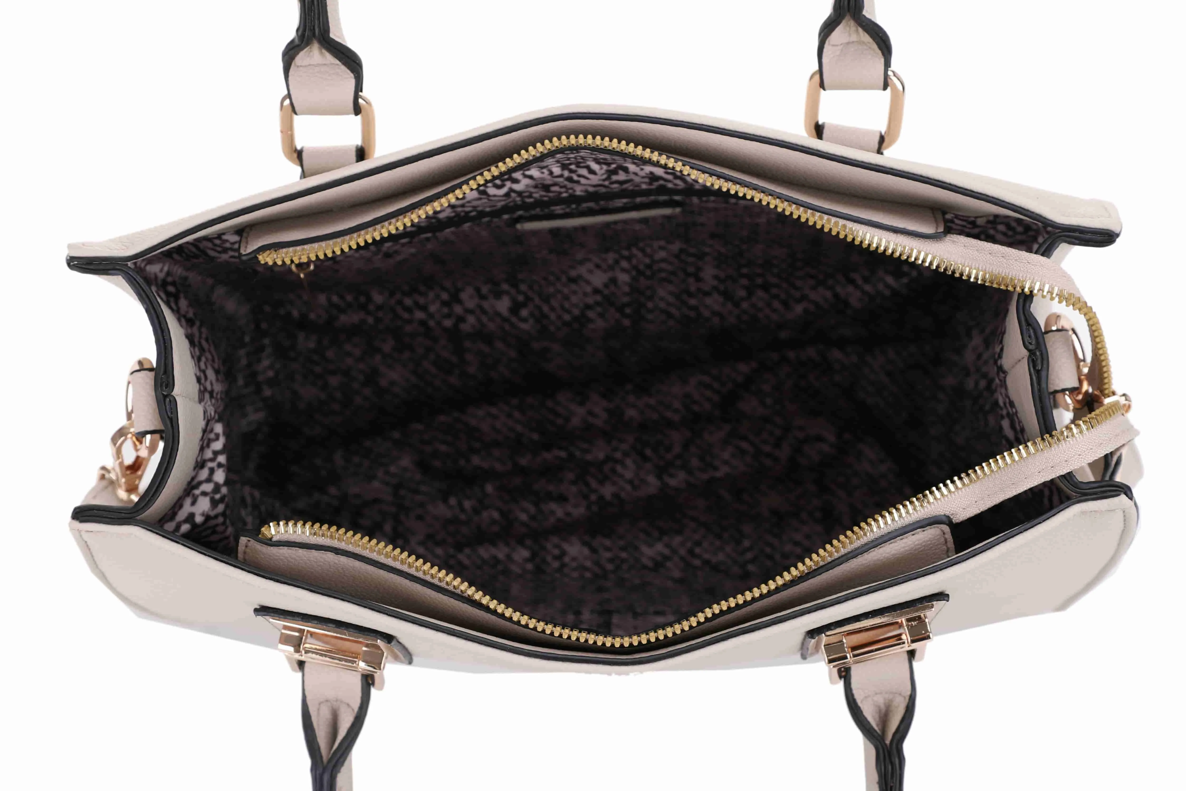 Morgan Black Metal Hinge Accent Simple Satchel