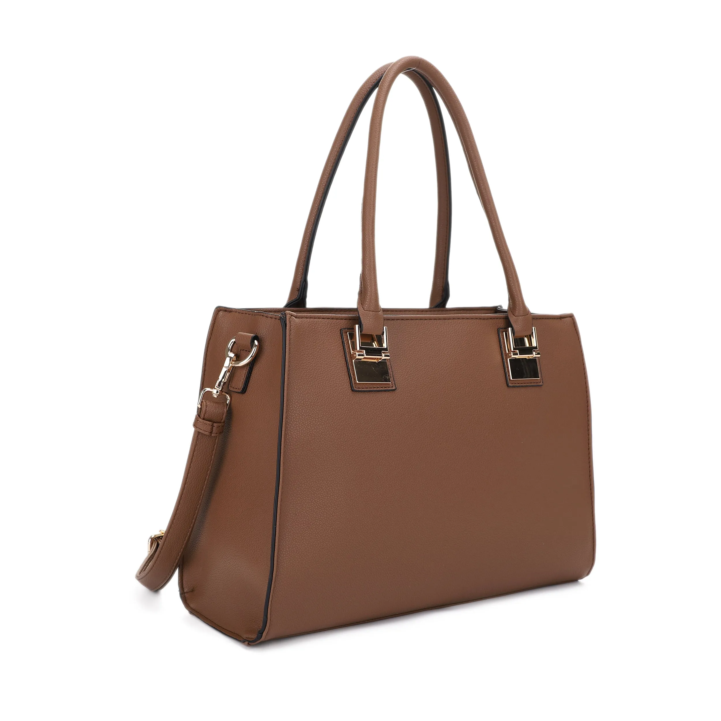 Morgan Black Metal Hinge Accent Simple Satchel