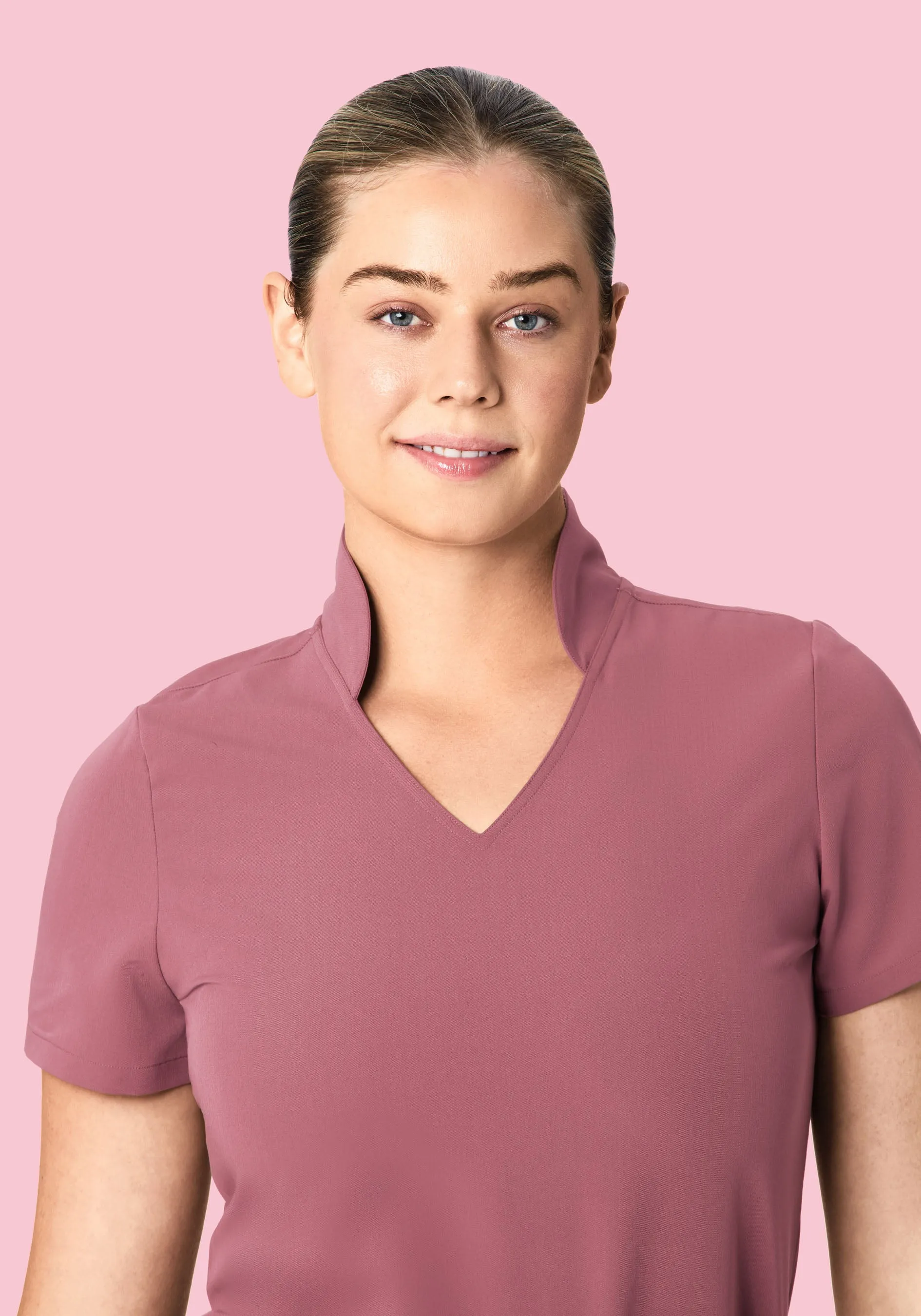 Multi Wear Collar Top Mauve