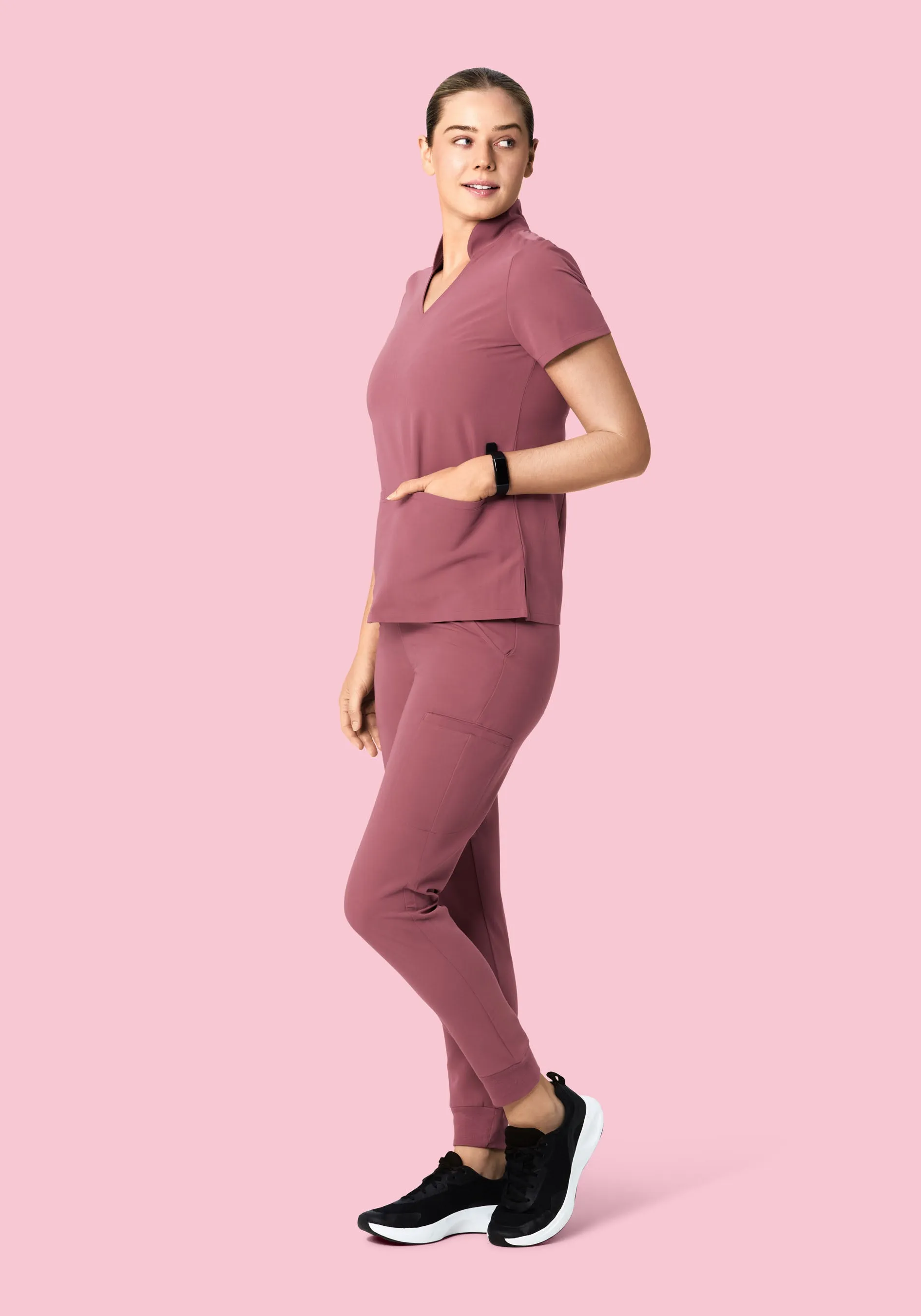 Multi Wear Collar Top Mauve