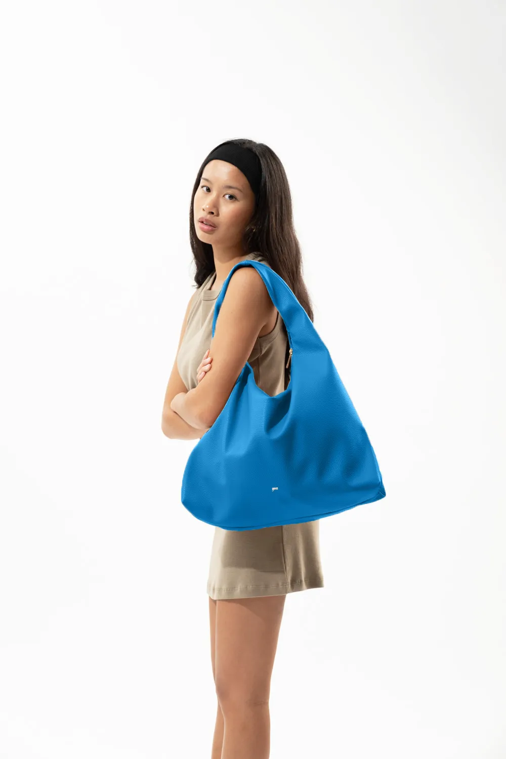 [ON HAND] Large Hobo Bag in Azure (Light Pebbled)