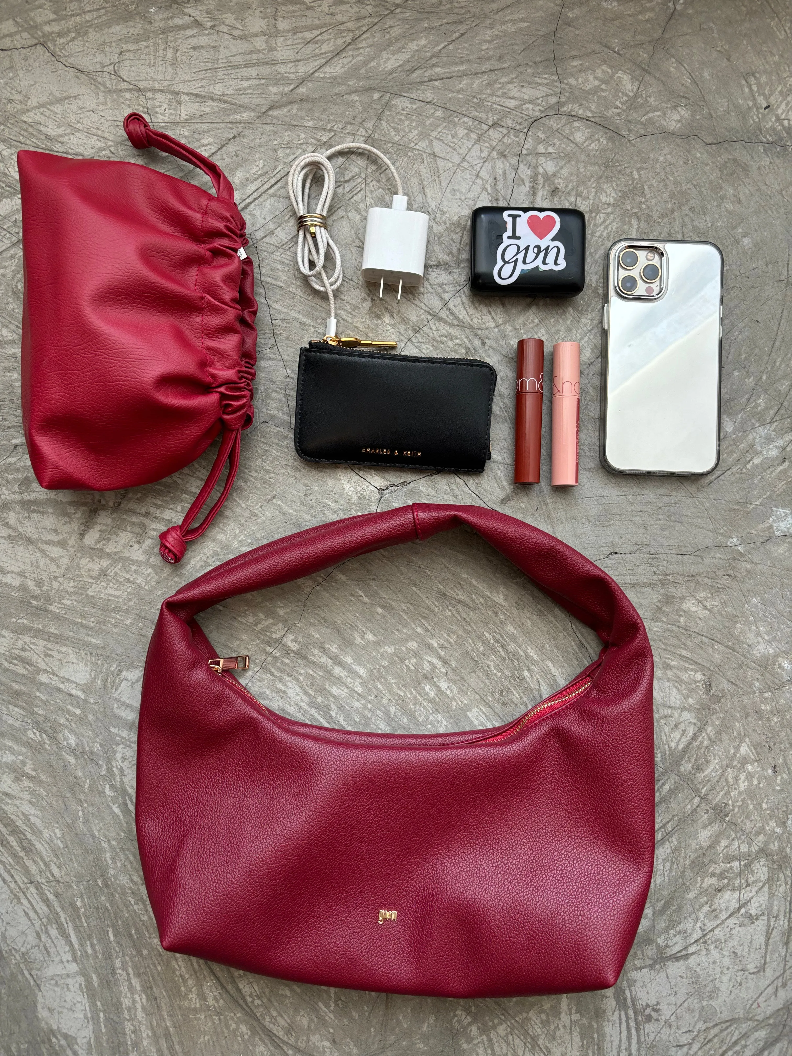 [ON HAND] Large Hobo Bag in Azure (Light Pebbled)