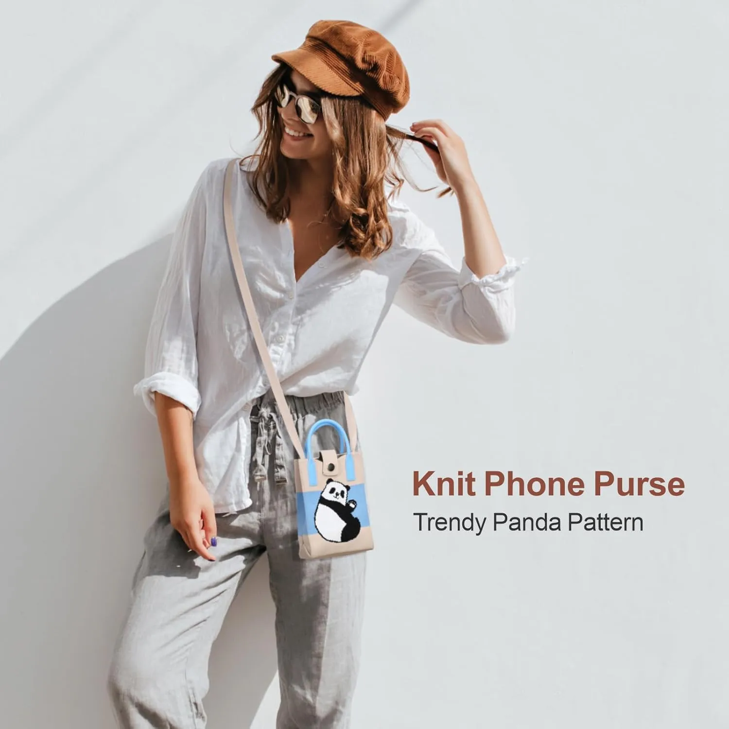 PACKISM Knit Phone Purse  5.1" L x 2.2" W x 6.9" H Small Purses, Fit Gift