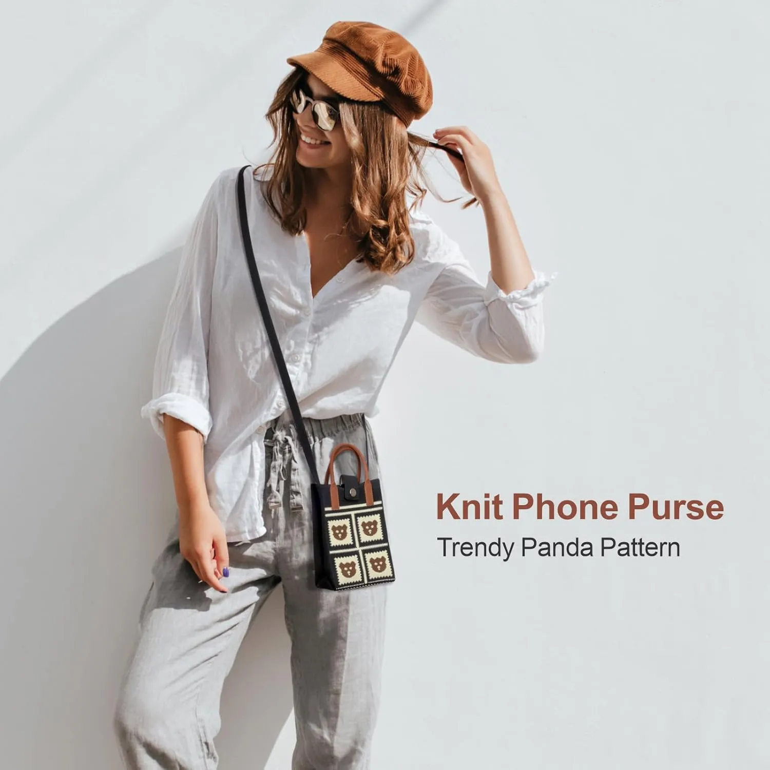 PACKISM Knit Phone Purse  5.1" L x 2.2" W x 6.9" H Small Purses, Fit Gift