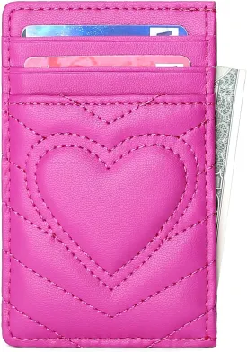 Quilted Leather Card Holder Wallet with RFID Blocking - Gifts for Teenage Girls and Women
