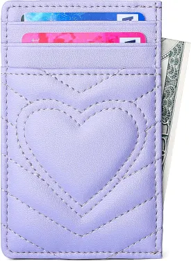 Quilted Leather Card Holder Wallet with RFID Blocking - Gifts for Teenage Girls and Women