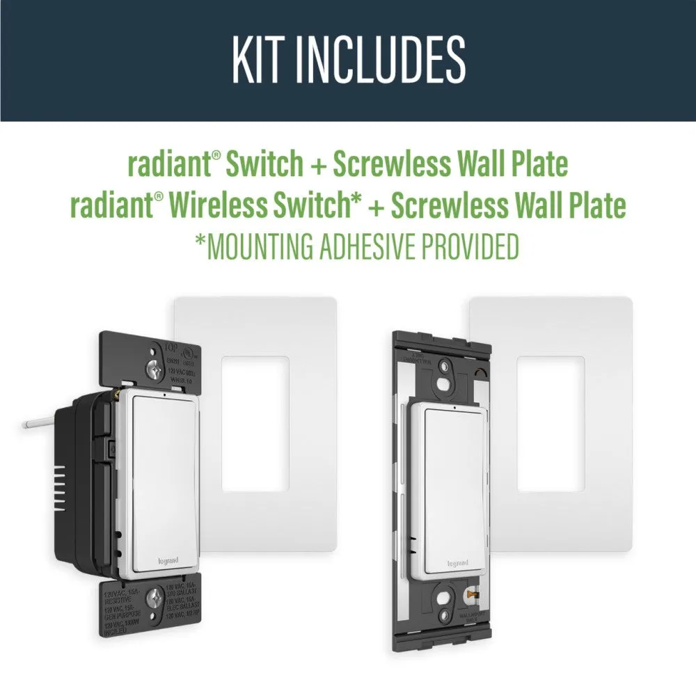 radiant 3-Way Rocker Light Switch Kit, 15-Amp, White
