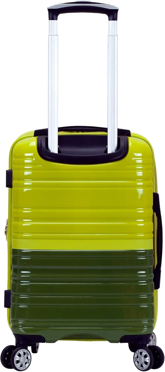 Rockland Melbourne Hardside Expandable Spinner Wheel Luggage, Two Tone Green, Carry-On 20-Inch