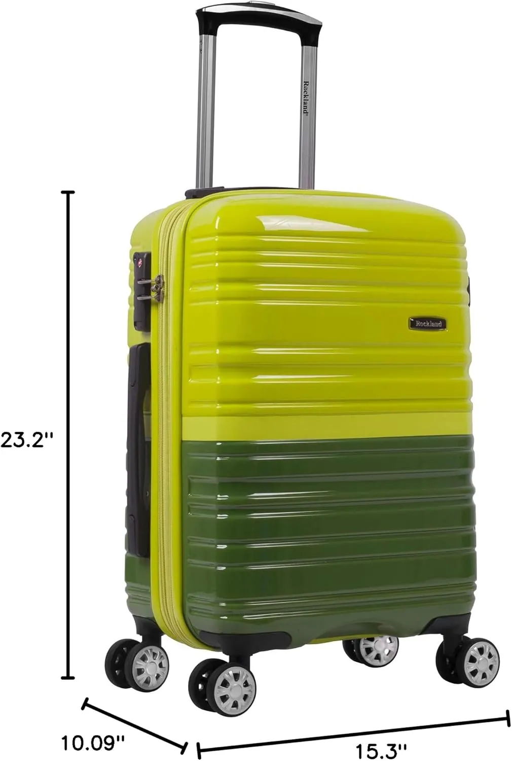 Rockland Melbourne Hardside Expandable Spinner Wheel Luggage, Two Tone Green, Carry-On 20-Inch