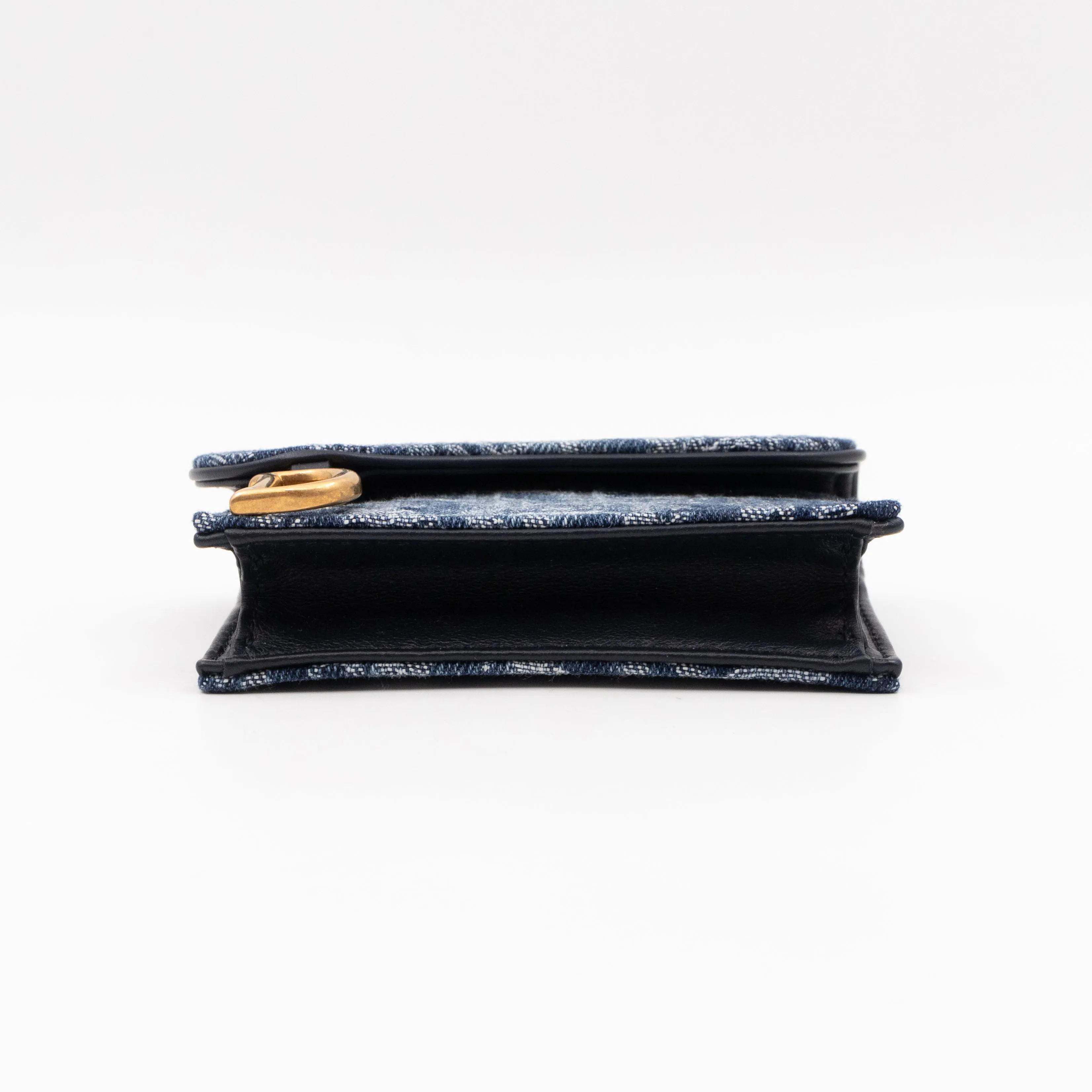Saddle Bloom Card Holder Blue Denim Trendy Inspired Dior Oblique Jacquard