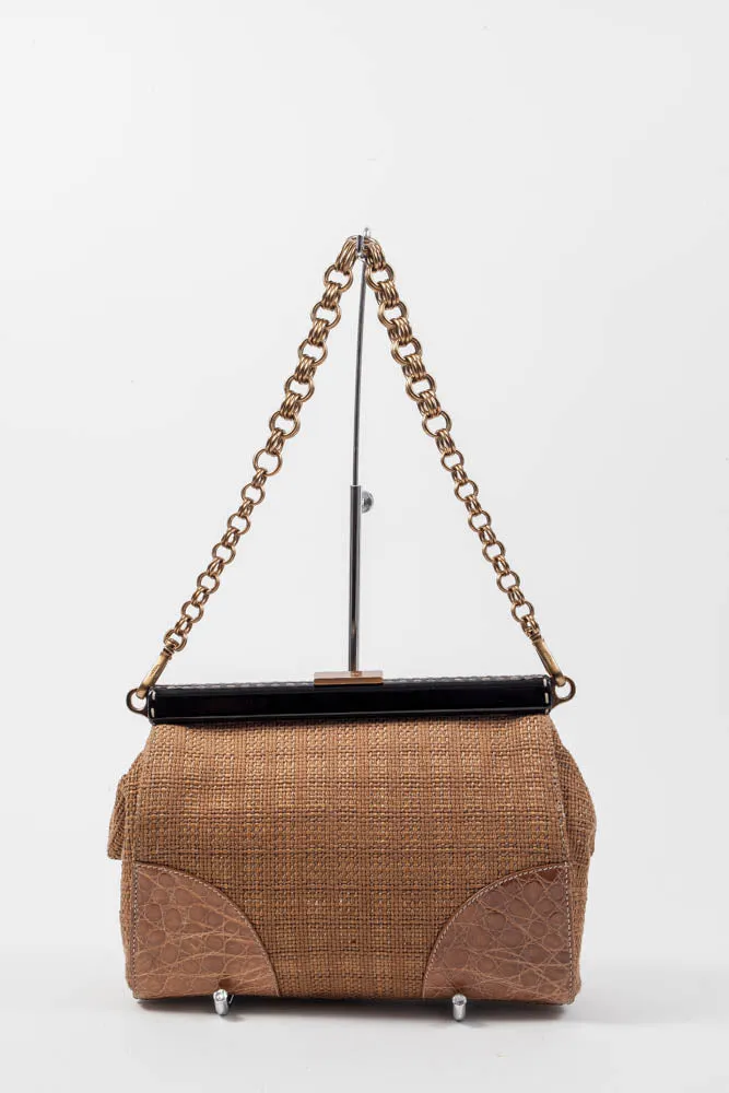 SEMITRACOLLA STRAW PURSE