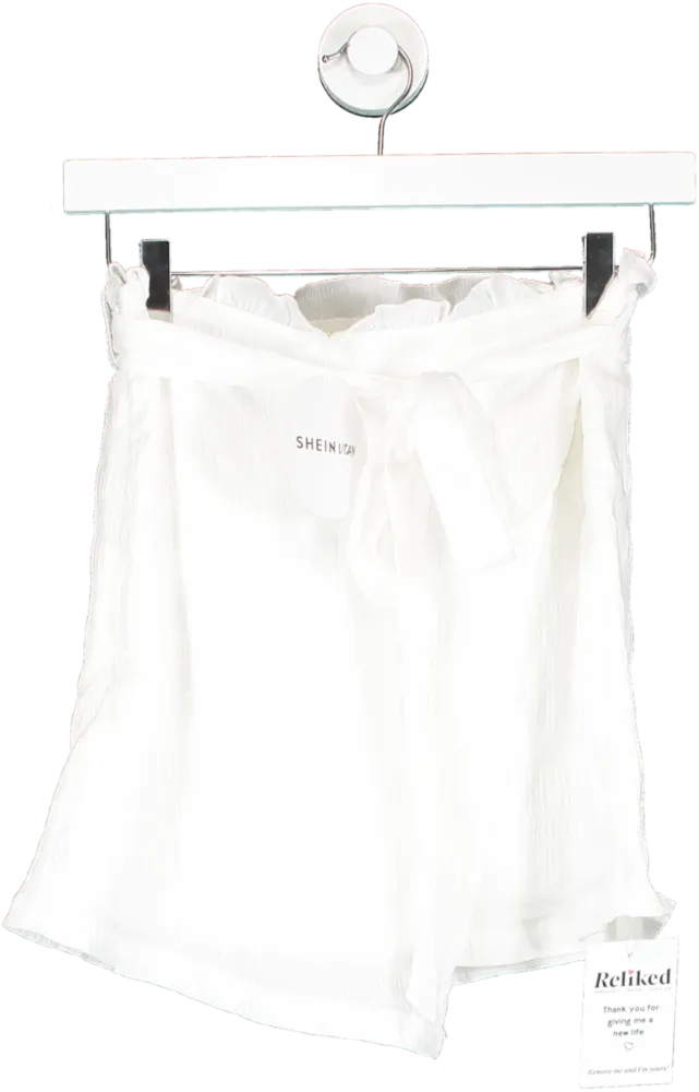 SHEIN White Mini Skirt With Belt UK S
