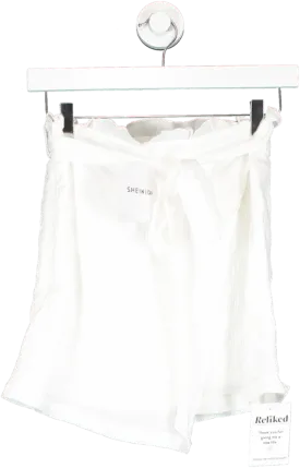 SHEIN White Mini Skirt With Belt UK S