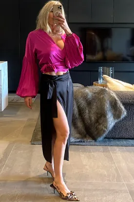 Sofia Black Wrap Skirt
