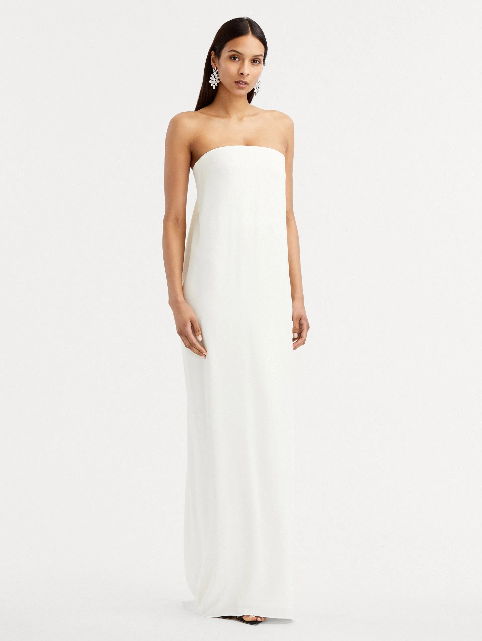 Strapless Draped Column Gown