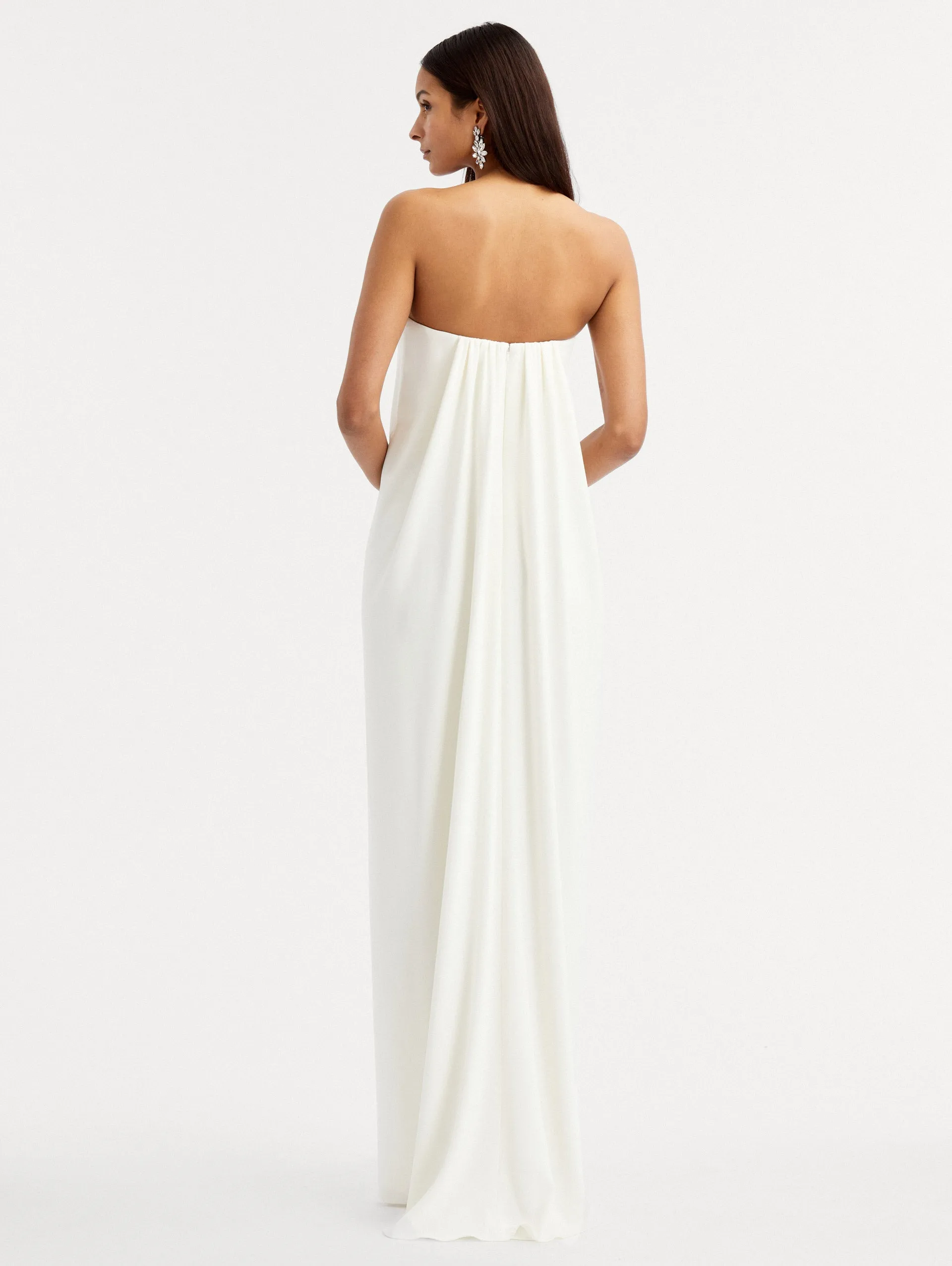 Strapless Draped Column Gown
