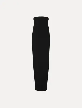 Strapless Draped Column Gown