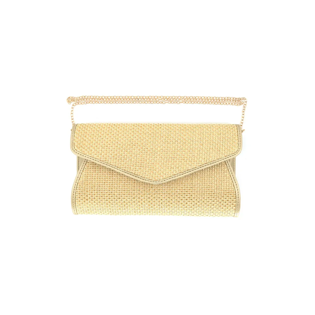 Straw Bag With Detachable Chain