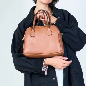 Structured leather satchel wholesale