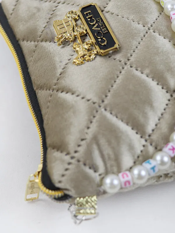 Stylish Velvet Handbag For Women's COACH Blush 13