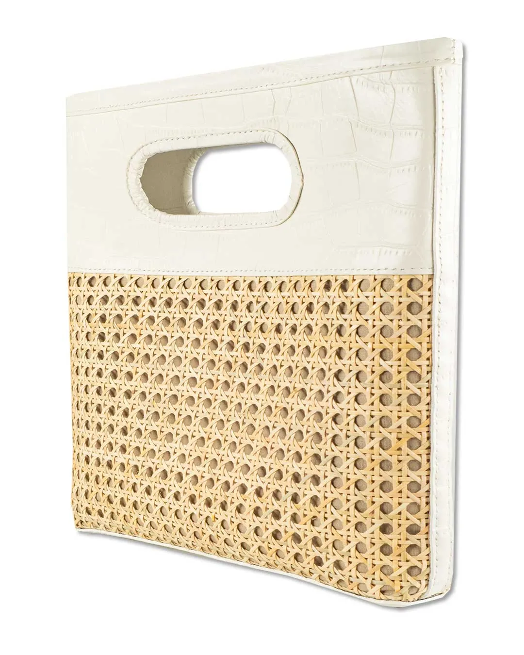 SUGAR CANE SLIM TOTE | WHITE