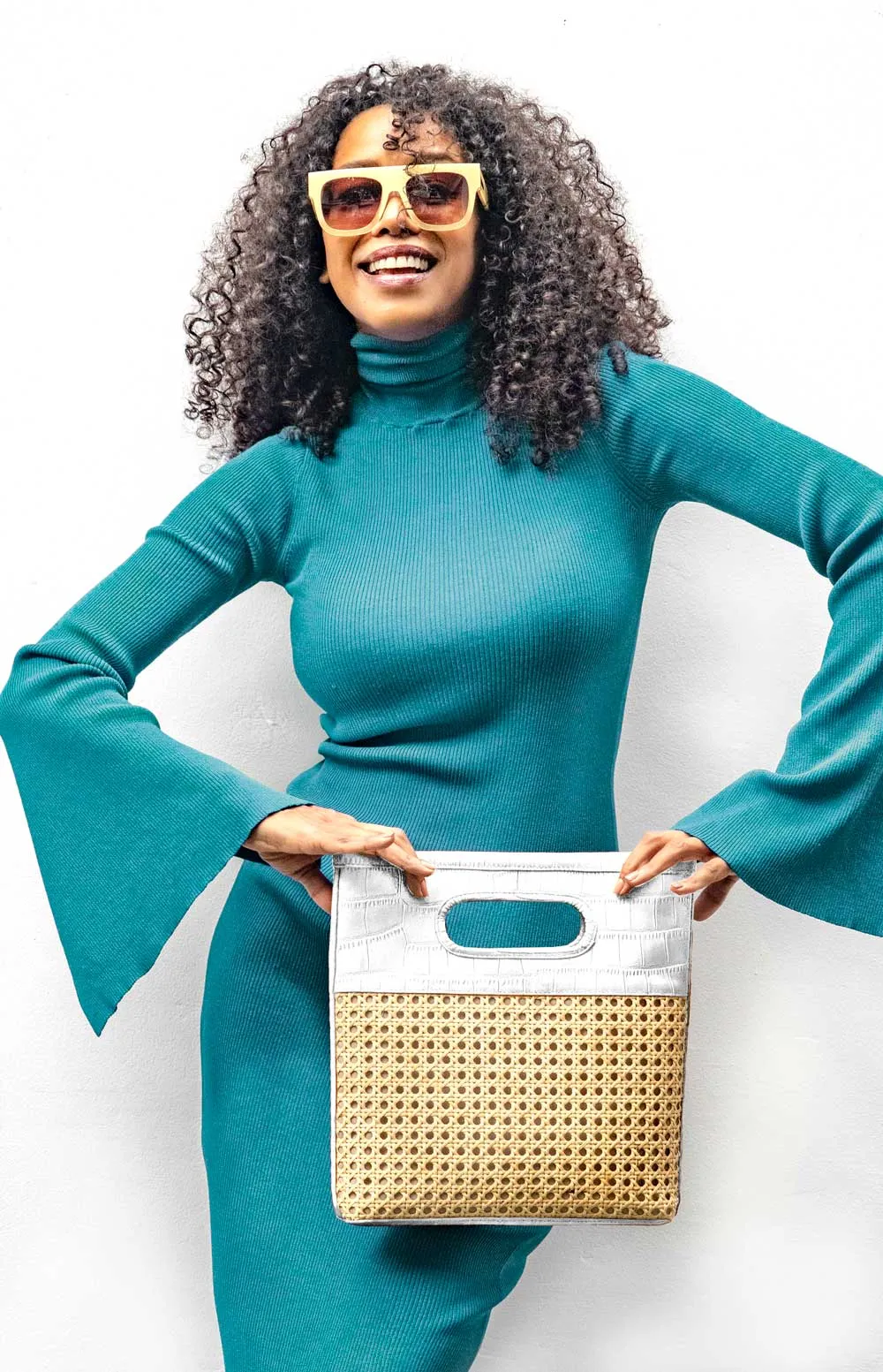 SUGAR CANE SLIM TOTE | WHITE