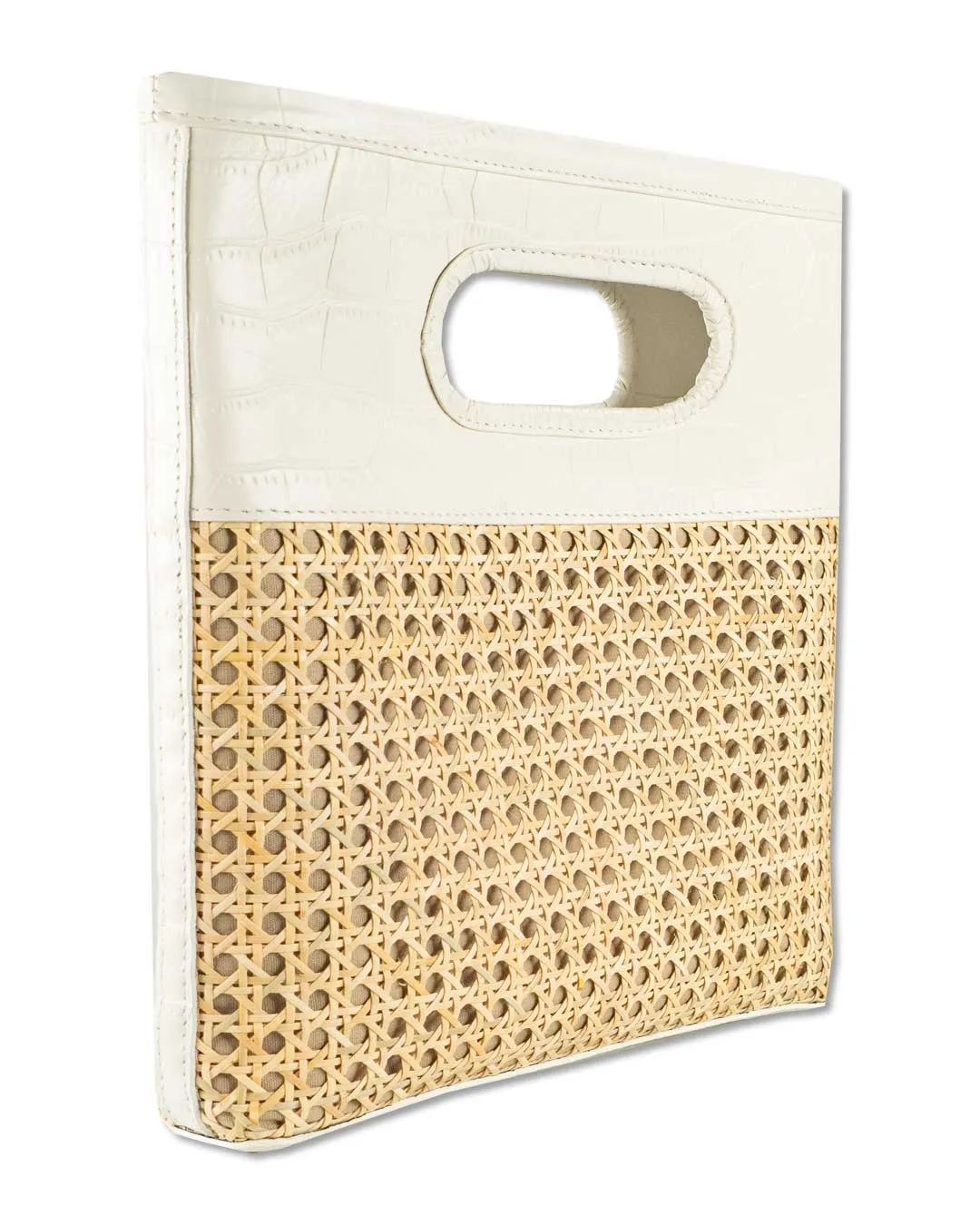 SUGAR CANE SLIM TOTE | WHITE