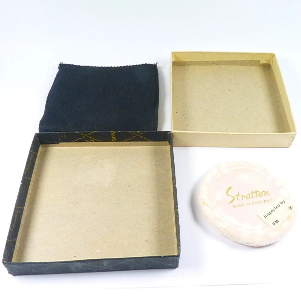 Unused Red And Gold Enamel Stratton Compact For Pressed Foundation