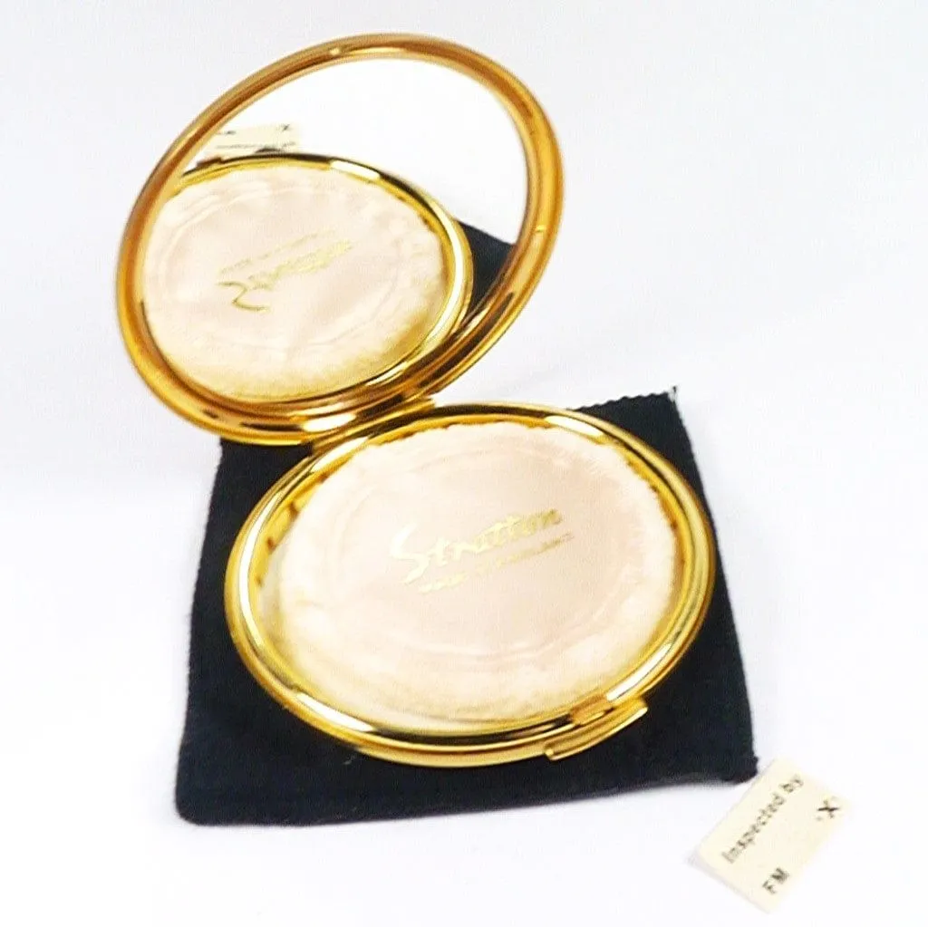 Unused Red And Gold Enamel Stratton Compact For Pressed Foundation