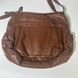 Volganik Rock Brown Leather Shoulder Bag with Slouchy Design